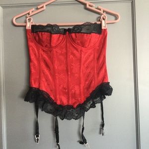Corset satin and lace